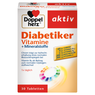 Illustration of the product packaging Doppelherz aktiv Qandli diabet bilan og‘rigan bemorlar uchun vitaminlar front view