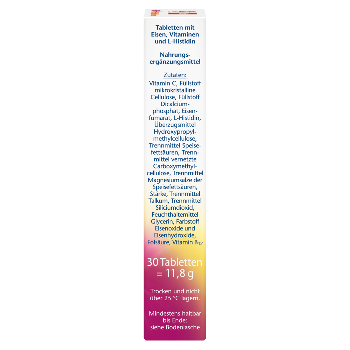 Illustration of the product packaging Доппельгерц актив Железо + C  side view right