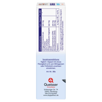 Doppelherz system OMEGA-3 konsentrati Chap tomondan ko'rinish